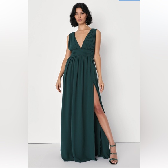 Lulu's Heavenly Hues Forest Green Maxi
Dress Gown Wedding Prom Wedding - Picture 1 of 7